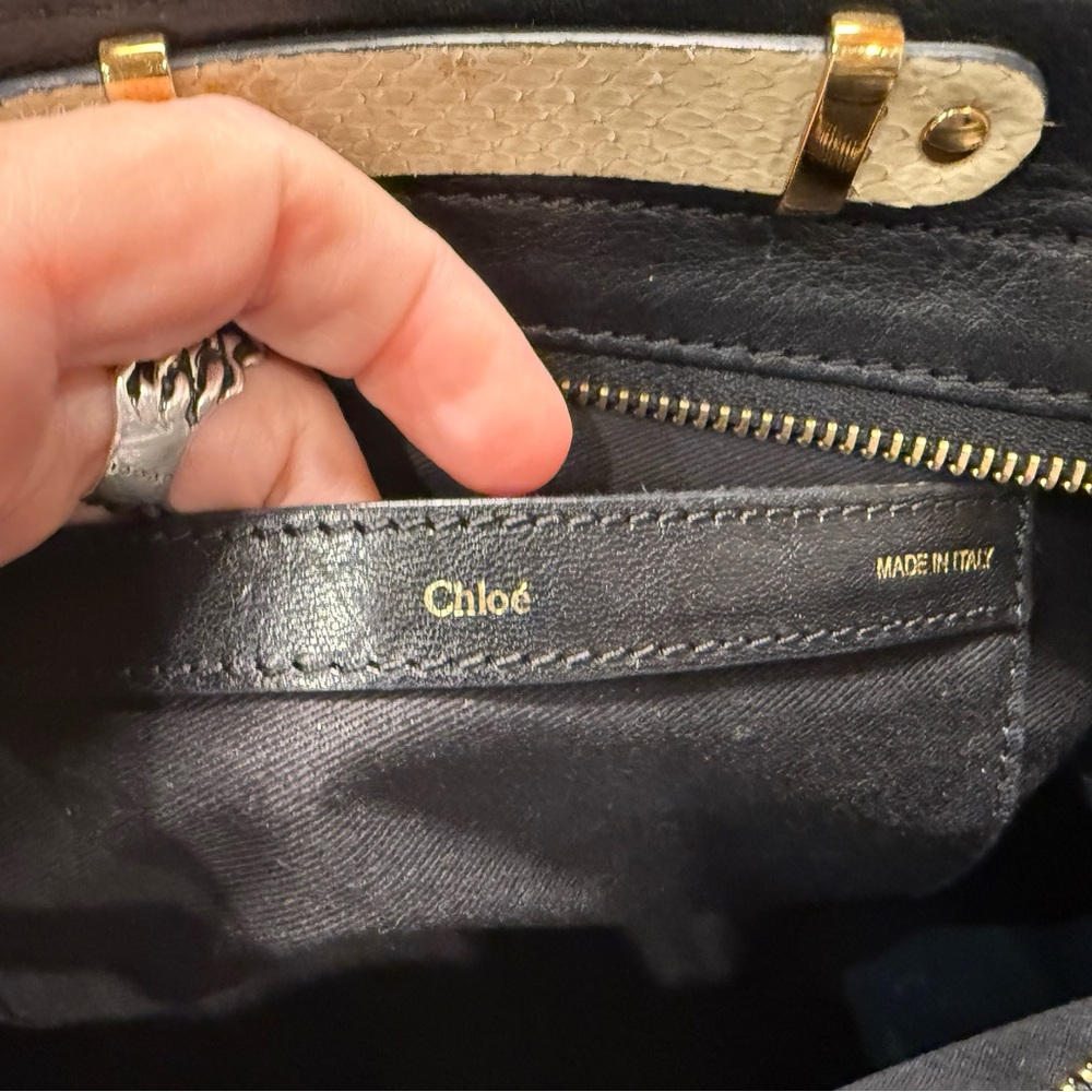 Chloe EUC Python & Leather Alice Satchel in Black… - image 6